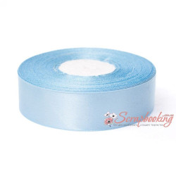 Стрічка атласна монотон 8099 світло-васильковий, 2,5см, 33м