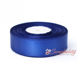 Стрічка атласна монотон 8109 ультрамарин, 2,5см, 33м