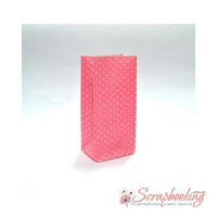 Пакет паперовий саше Горошок рожевий 100гр/м2, 190*95*65 мм 
