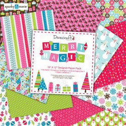 Набір паперу 30*30см Dovecraft Merry Magic, 12аркушів