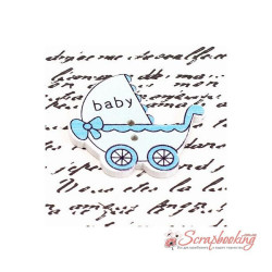 Ґудзик дерев'яний дитячий візок 34*32мм аквамарин 2