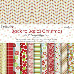 Набір паперу 15*15см Dovecraft Back to Basics Christmas Modern new, 12аркушів