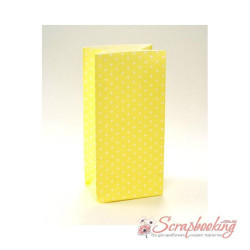 Пакет паперовий саше Горошок жовтий 100гр/м2, 190*95*65 мм