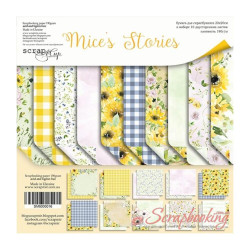 Набір паперу 20*20см Scrapmir Mices Stories двостороння, 10аркушів