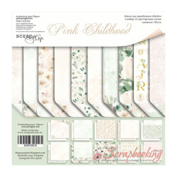 Набір паперу 20*20см Scrapmir Pink Childhood двостороння, 10аркушів