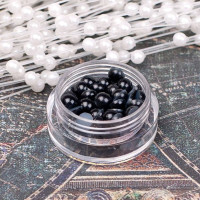 Напівбусини перламутрові 5мм чорні, 100шт