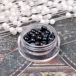 Напівбусини перламутрові 5мм чорні, 100шт