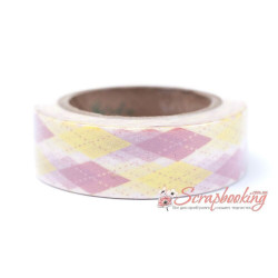 Паперовий скотч Washi Tape Somitape ST26 Ромби, 15мм*10м