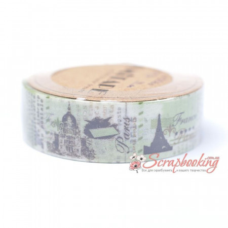 Паперовий скотч Washi Tape Somitape ST27 Лондон Париж, 15мм*10м