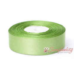 Стрічка атласна монотон 8078 салатовий, 2,5см, 33м