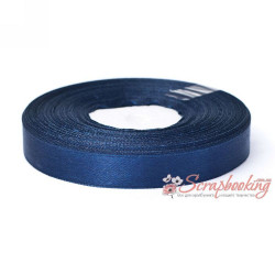 Стрічка атласна монотон 8112 темно-синій, 1,25см, 33м