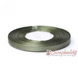Стрічка атласна монотон 8081 оливковий, 0,5см, 33м