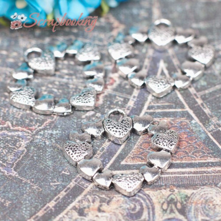 Підвіска металева серце срібло 25 * 27мм, 1шт