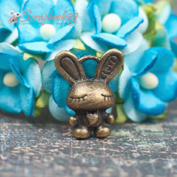 Підвіска металева зайчик бронза 16*13мм, 1шт
