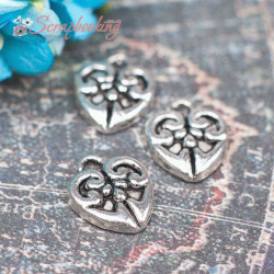 Підвіска металева серце срібло 12 * 10мм, 1шт