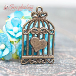 Підвіска металева клітка бронза 34*20мм, 1шт