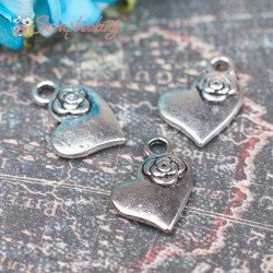 Підвіска металева серце срібло 15 * 11мм, 1шт