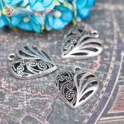 Підвіска металева серце срібло 22 * ​​19мм, 1шт