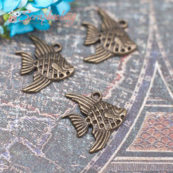 Підвіска металева рибка бронза 21 * 19мм, 1шт