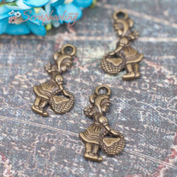 Підвіска металева дівчинка бронза 22*11мм, 1шт