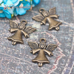 Підвіска металева янгол бронза 21*20мм, 1шт