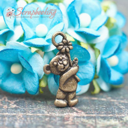 Підвіска металева ведмедик бронза 19*9мм, 1шт