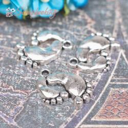 Підвіска металева ніжка срібло 20*14*2,5мм, 1шт