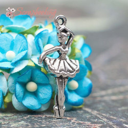 Підвіска металева балерина срібло 31*13мм, 1шт