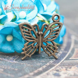 Підвіска металевий метелик бронза 20*20мм, 1шт