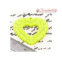 Кулон сердце 25*25мм лимонный