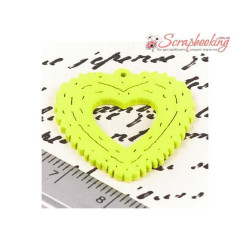 Кулон серце 25*25мм лимонний