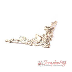 Кутник для альбому металевий 40*40*0.5мм золото мк709, 1шт