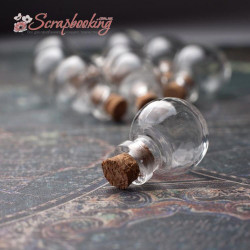 Скляна декоративна пляшка куляста, діам 20мм, висота 25мм