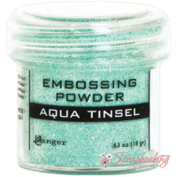 Пудра для эмбоссинга Ranger Tinsel Aqua 60413, 18гр