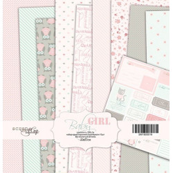 Набір паперу 20*20см Scrapmir Baby Girl односторонній, 10аркушів