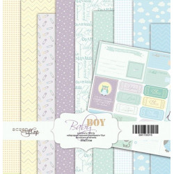 Набір паперу 20*20см Scrapmir Baby Boy односторонній, 10аркушів