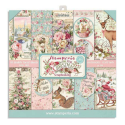 Набір паперу 20*20см Stamperia Pink Christmas 10 аркушів