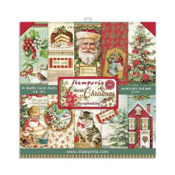 Набір паперу 20*20см Stamperia Classic Christmas 10 аркушів