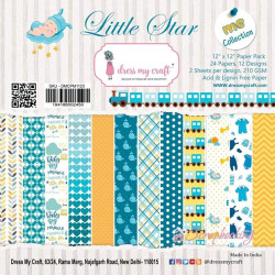 Набір паперу 30*30см Dress My Crafts Little Star 12аркушів