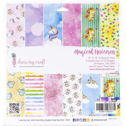 Набір паперу 30*30см Dress My Crafts Magical Unicorn 12аркушів