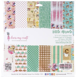 Набір паперу 30*30см Dress My Crafts Little Miracle 12аркушів