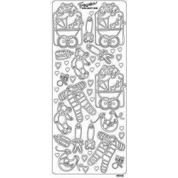 Наліпки контурні 10*23см ScrapBerrys Малюк 1546401, срібло