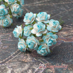 Букет троянд Open Roses 10мм бірюза світлий, 10шт