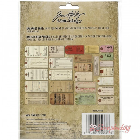 Картки для журналінгу Tim Holtz Idea-Ology Salvaged Tags 25шт