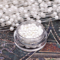 Напівбусини перламутрові 5мм білі, 100шт