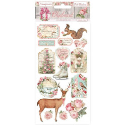 Чіпборд Stamperia Pink Christmas 37 Adhesive Chipboard 15*30см
