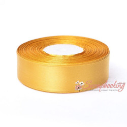 Стрічка атласна монотон 8017 золото, 2,5см, 33м