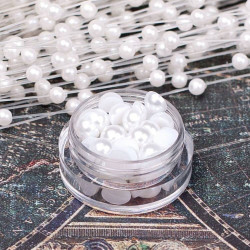 Напівбусини перламутрові 6мм білі, 100шт