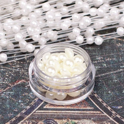 Напівбусини перламутрові 6мм бежеві, 100шт