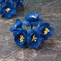 Букет квітів вишні волошковий, 5шт